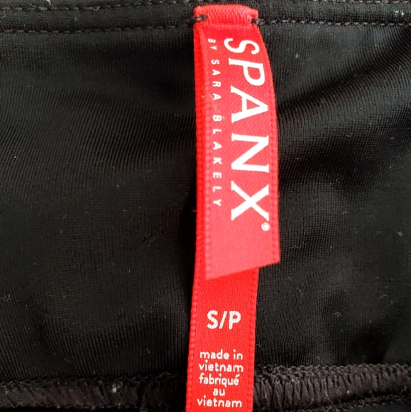 SPANX black faux leather moto ribbed biker edgy high rise shapewear leggings - Picture 5 of 7